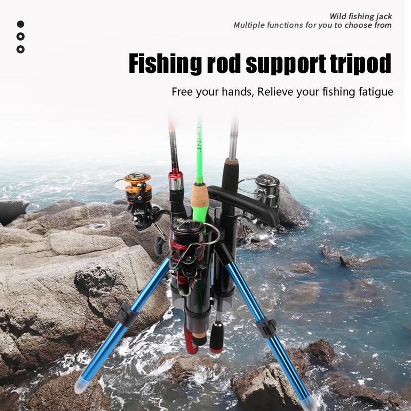 Fishing Equipment Holder - ขาตั้งคันเบ็ดตกปลาแบบพกพา ทำจากอลูมิเนียมอัลลอยด์ สำหรับคันเบ็ดลูยา รองรับคันเบ็ด 3 คัน