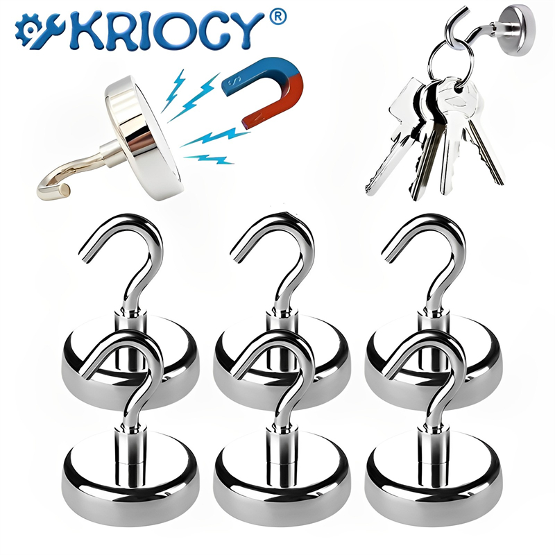 Fishing Equipment Holder - ตะขอแม่เหล็กนีโอดิเมียมทรงกลมแข็งแรงทนทานอุปกรณ์ตกปลาทะเลแม่เหล็กช่วยยึดหม้อพร้อมตะขอวงแหวน