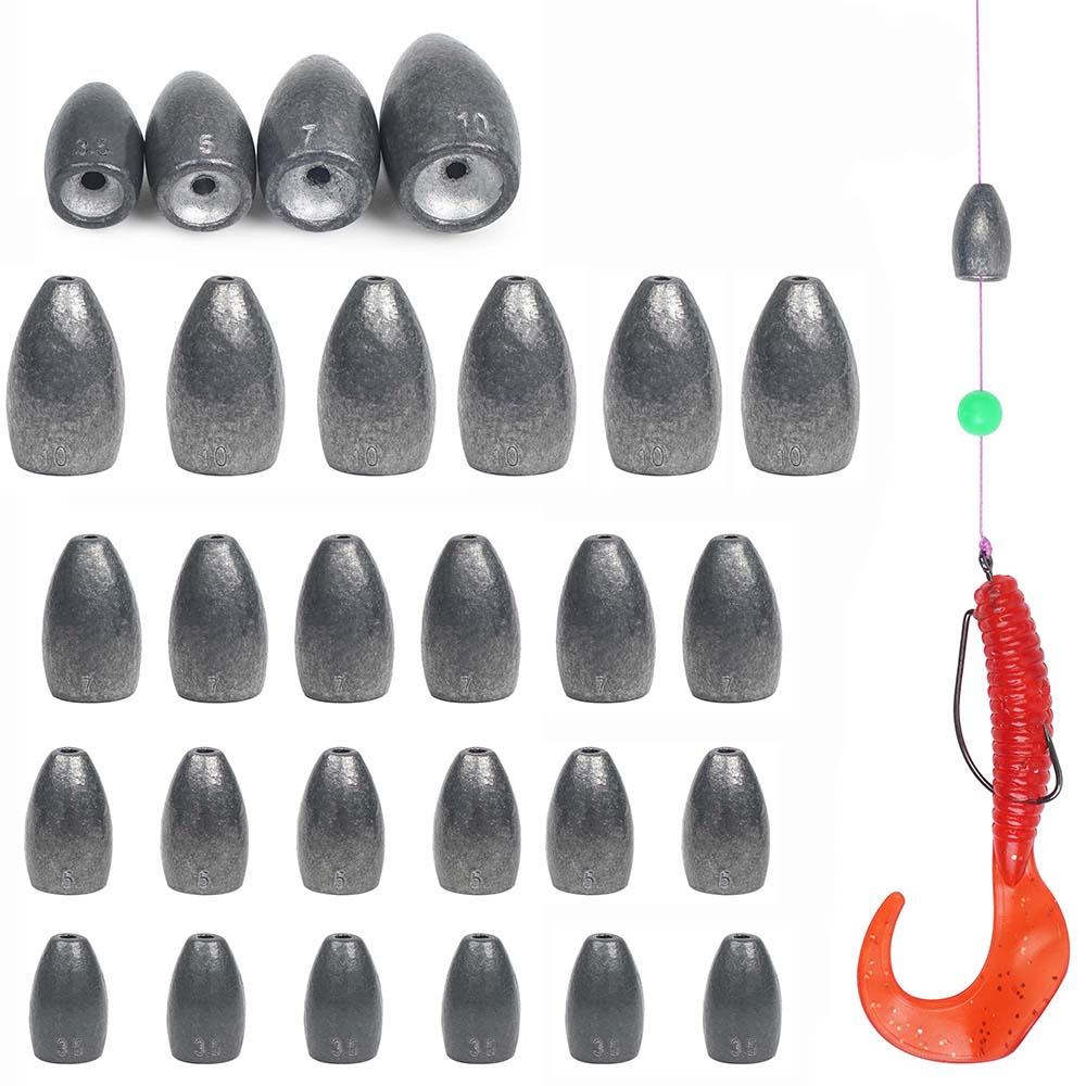 Bass Fishing Lure - ชุดเหยื่อตกปลาแบบลูกปืนน้ำหนักตัวหนอนสำหรับตกปลาแบสเท็กซัสและอุปกรณ์ตกปลา