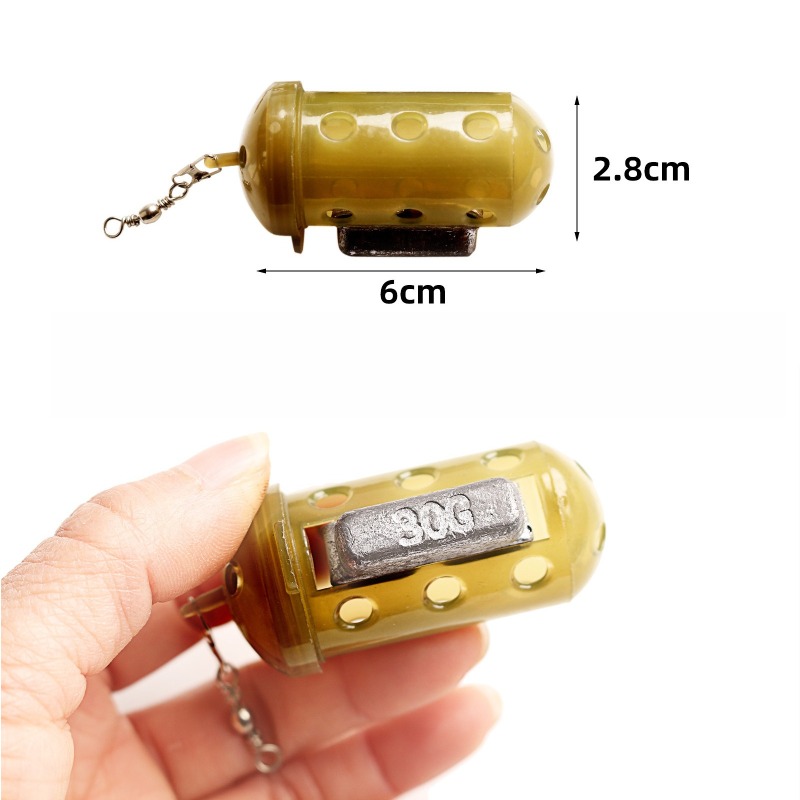 Fishing Equipment Holder - ชุดอุปกรณ์ตกปลาคาร์พแบบ Method Feeder 6 ชิ้น พร้อมฝาปิดและตะกร้อใส่เหยื่อแบบถ่วงน้ำหนัก