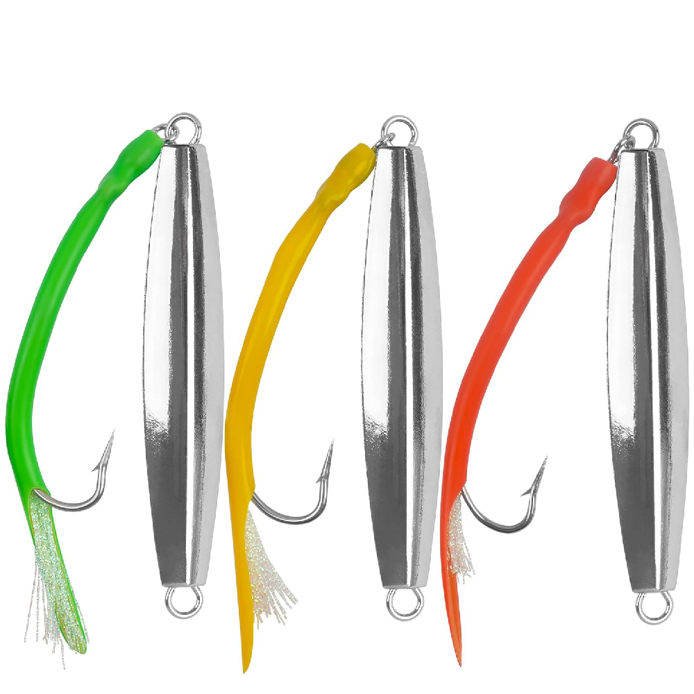 Surf Fishing Equipment - 3pcs Diamond Jigs เหยื่อตกปลาน้ําเค็มช้อนโลหะ Jig Offshore