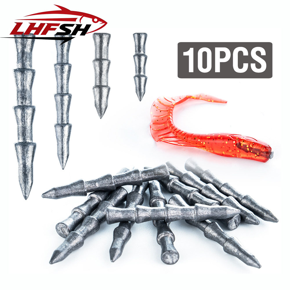 Bass Fishing Lure - LHFSH ชุดตะกั่วถ่วงน้ำหนักสำหรับตกปลา 10 ชิ้น ตะกั่วถ่วงน้ำหนักสำหรับเหยื่อปลอม อุปกรณ์ตกปลาแบบ