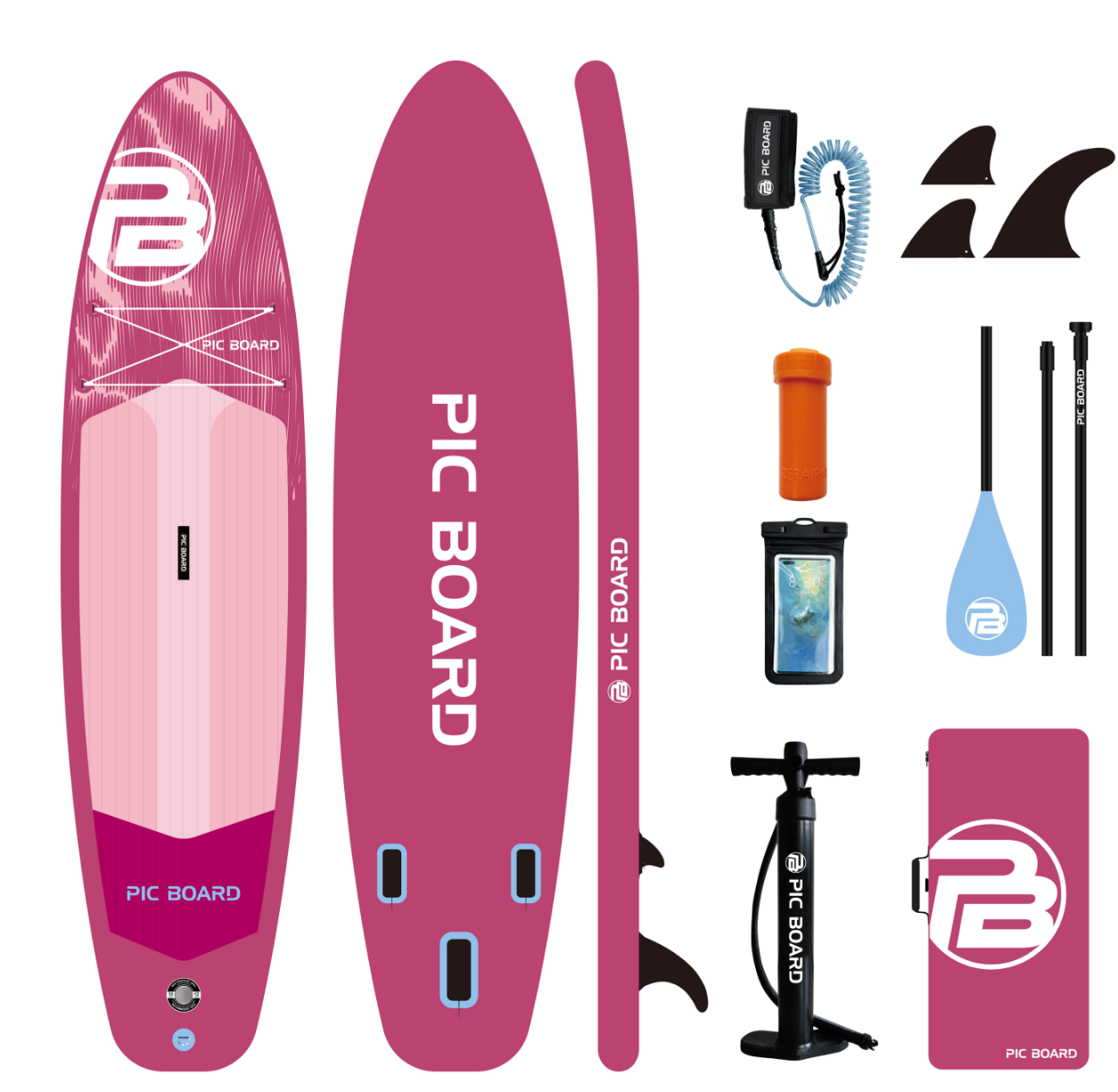 Fishing Equipment For Beginners - กระดานพายแบบเป่าลมกันน้ำ ขนาด 11'6''x34''x6'' สำหรับผู้ใหญ่ แบบยืน พร้อมอุปกรณ์เสริม