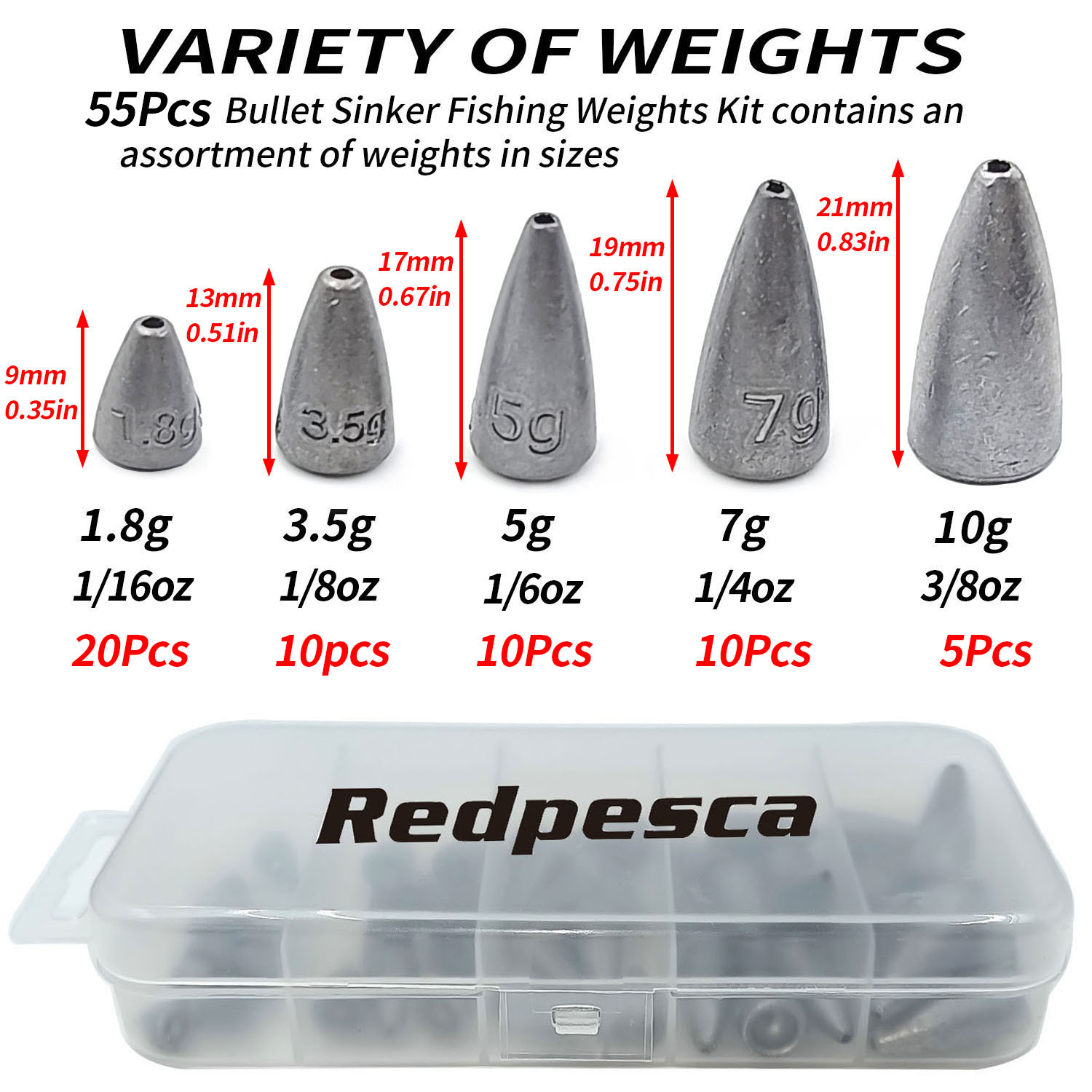 ตัวจมลูกน้ำหนักตกปลา55ชิ้น/38ช - Bass Fishing Lure บทวิจารณ์และราคา