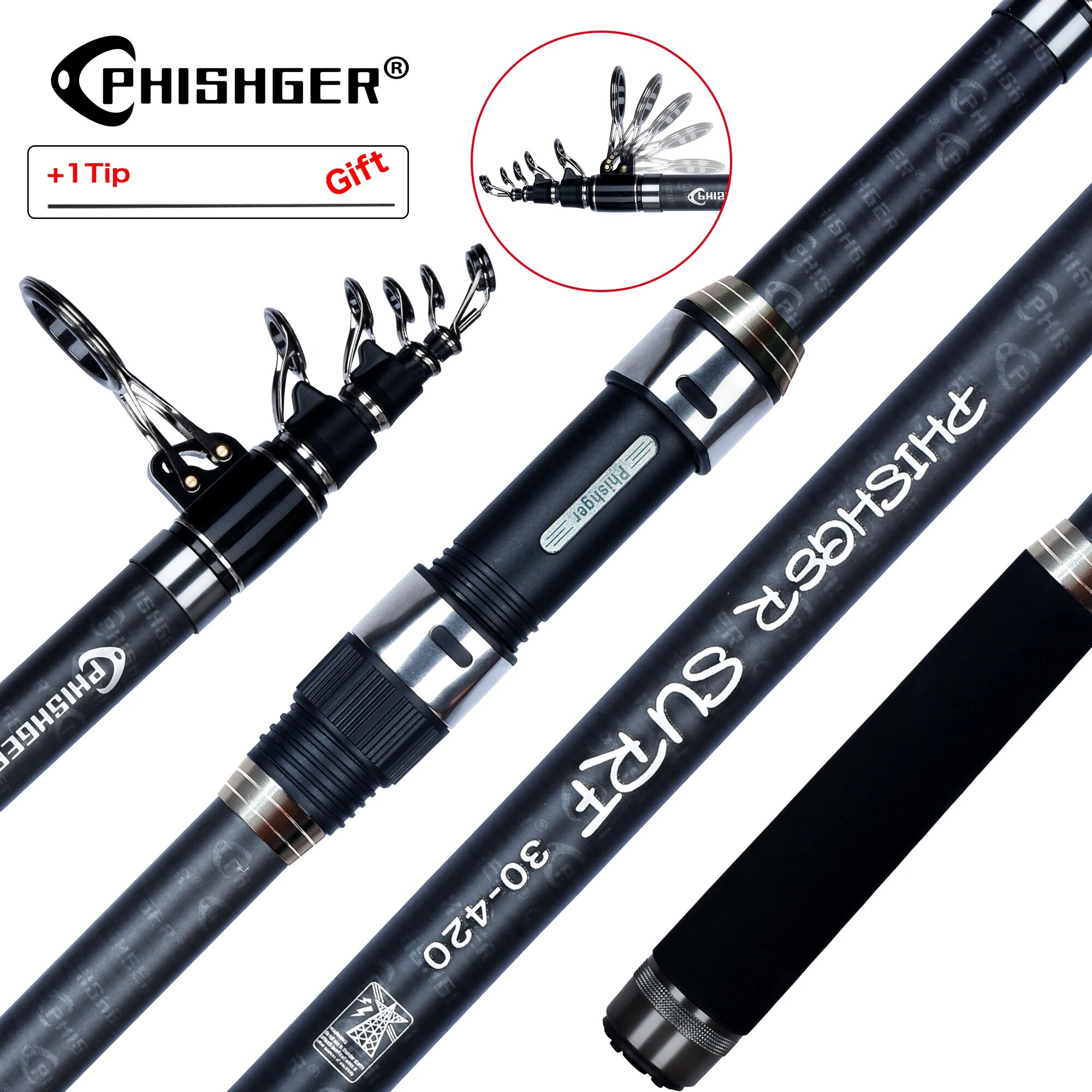 PHISHGER Telescopic Surf SPINN - Surf Fishing Equipment บทวิจารณ์และราคา