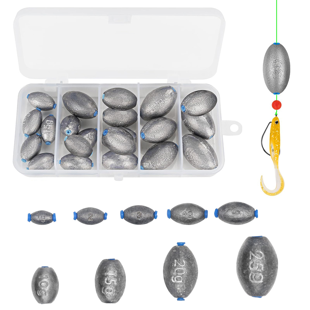 ชุดตุ้มตะกั่วตกปลา รูปไข่ สำหร - Bass Fishing Lure บทวิจารณ์และราคา
